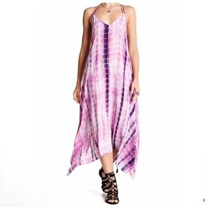 Love Stitch Asymmetric Purple Tie-Dye Maxi Dress Size S